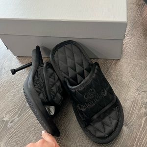 Balenciaga satin quilted sandal heel